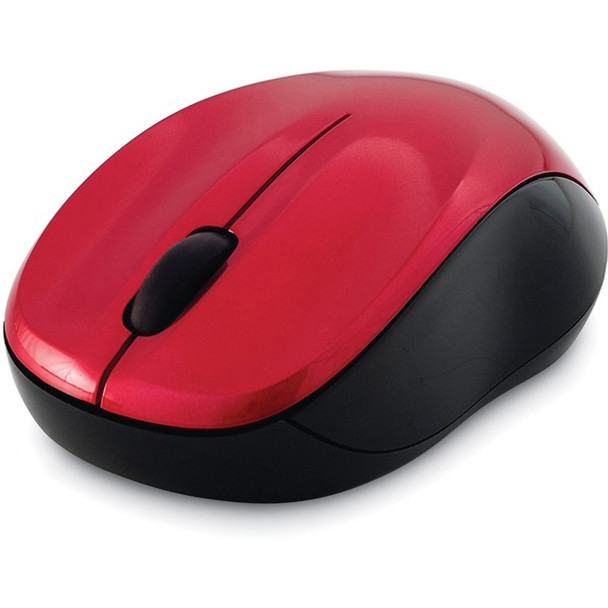 Verbatim Silent Wireless Blue LED Mouse - Red - Blue LED/Optical - Wireless - Radio Frequency - Red - 1 Pack - USB Type A - Scroll Wheel - 3 Button(s)