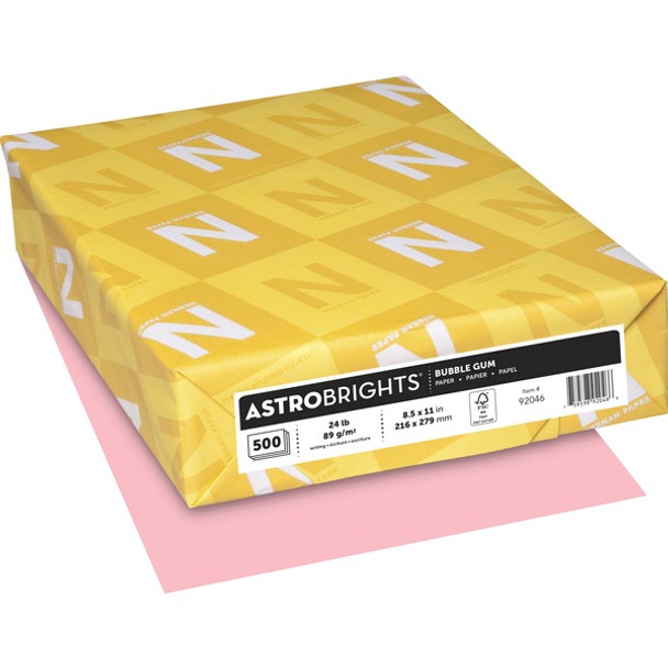 Astrobrights Colored Paper - Pink - Letter - 8 1/2" x 11" - 24 lb Basis Weight - 500 / Ream - Heavyweight, Acid-free, Lignin-free - Pink