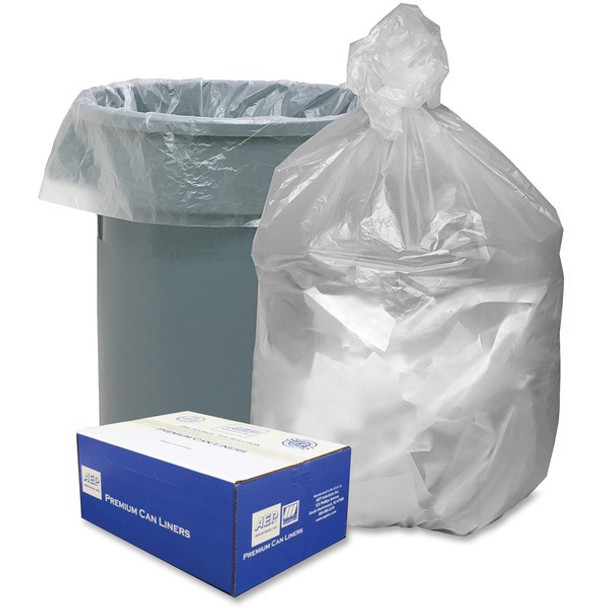 Berry High Density Commercial Can Liners - Medium Size - 30 gal Capacity - 30" Width x 37" Length - 0.31 mil (8 Micron) Thickness - High Density - Natural - Resin - 500/Carton - Garbage