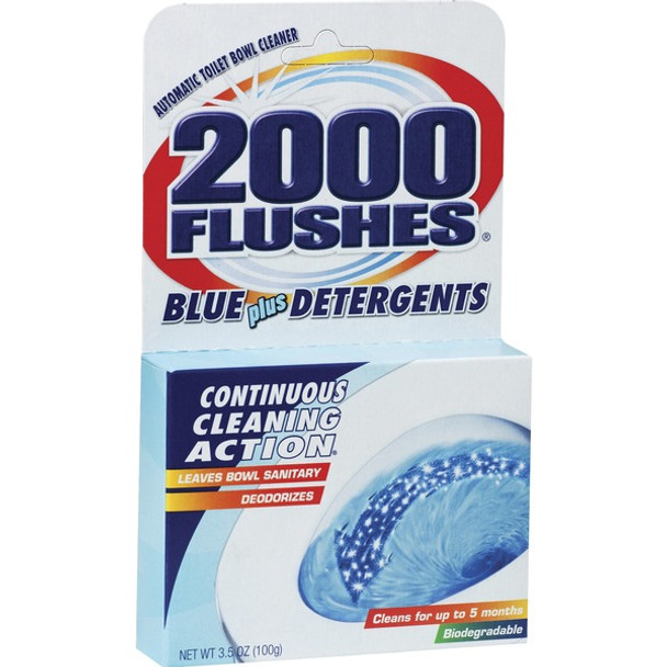 WD-40 2000 Flushes Automatic Toilet Bowl Cleaner - 3.50 oz (0.22 lb) - 12 / Carton - Blue