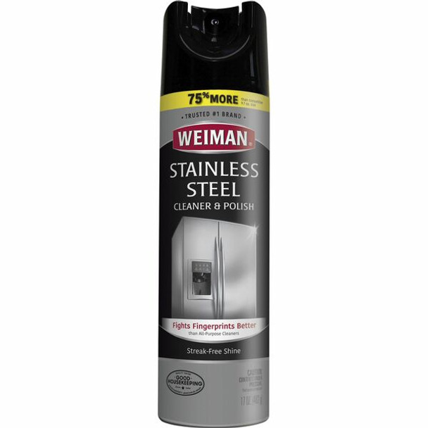 Weiman Stainless Steel Cleaner/Polish - 17 oz (1.06 lb) - 1 Each - Clear