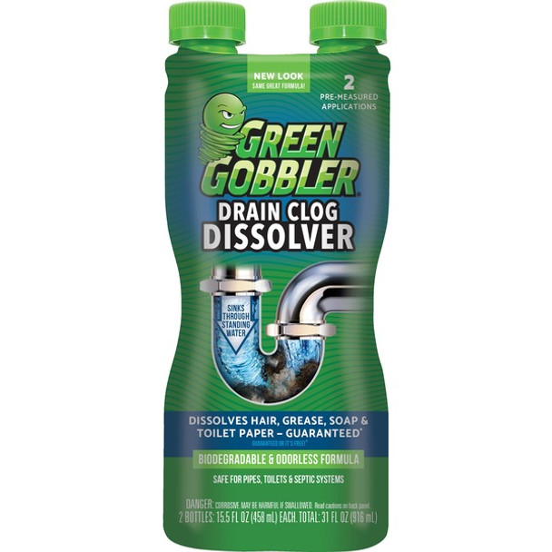 Green Gobbler Liquid Drain Clog Dissolver - 31 fl oz (1 quart)Bottle - 1 Each