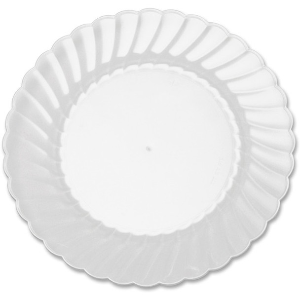 Classicware 6" Heavyweight Plates - 12 / Pack - Disposable - Clear - Plastic, Polystyrene Body - 15 / Carton