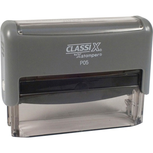 Xstamper Classix Custom Address Stamps - Custom Message Stamp - 0.31" Impression Width x 2.75" Impression LengthPlastic, Rubber - 1 Each