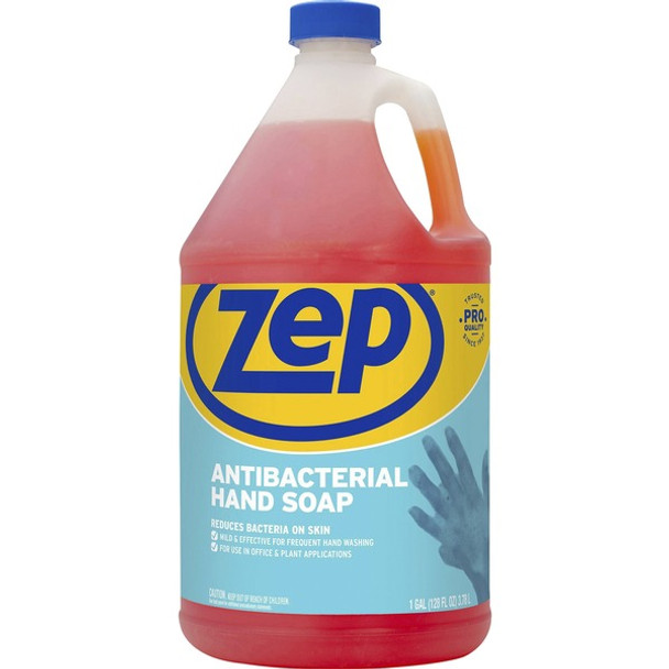 Zep Antimicrobial Hand Soap - Fresh Clean ScentFor - 1 gal (3.8 L) - Kill Germs, Bacteria Remover, Soil Remover - Hand - Antibacterial - Orange - Non-abrasive, Solvent-free, Residue-free, Quick Rinse - 1 Each