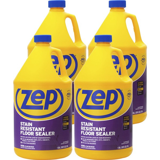 Zep Stain-Resistant Floor Sealer - 128 fl oz (4 quart) - 4 / Carton - Blue