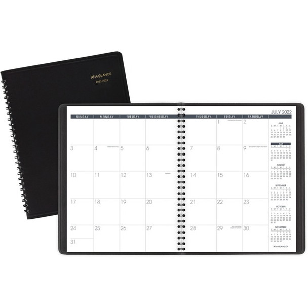 At-A-Glance Monthly Academic Planner - Julian Dates - Monthly - 18 Month - July 2023 - December 2024 - 6 7/8" x 8 3/4" Sheet Size - Black - Address Directory, Phone Directory - 1 Each