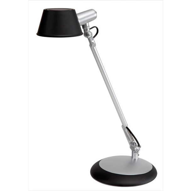 Alba LEDLUCE Desk Lamp - 1 x 6.50 W LED Bulb - Weighted Base, Adjustable, Articulated Arm - 330 lm Lumens - ABS - Desk Mountable - Black - for Desk, Table, Indoor