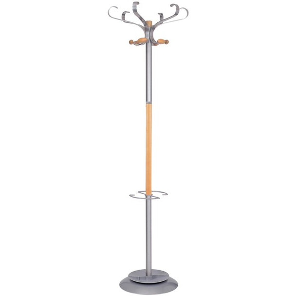 Alba Triomphe Coat Stand - 6 Hooks - 6 Knobs - Metal, Wood - 1 Each