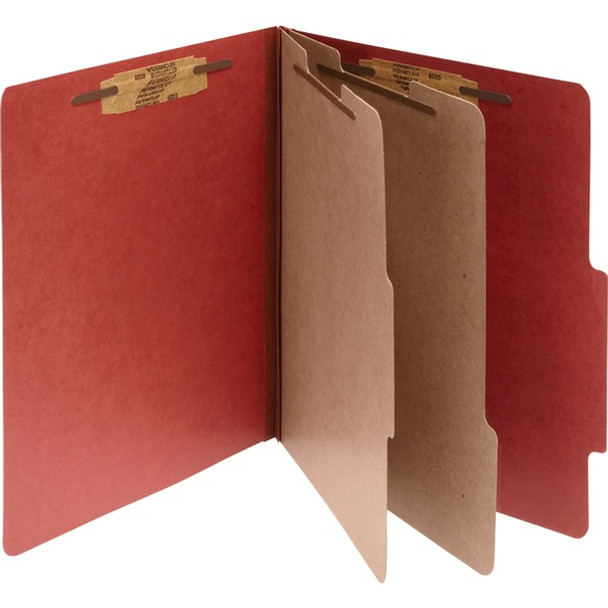 ACCO Letter Classification Folder - 3" Folder Capacity - 8 1/2" x 11" - 6 Fastener(s) - 1" Fastener Capacity for Folder - 2 Divider(s) - Pressboard, Tyvek - Earth Red - 10 / Box