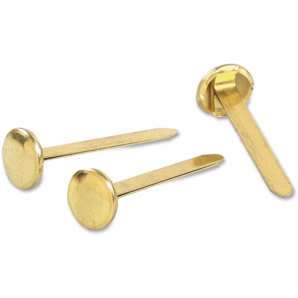 ACCO Brass Fasteners - 1.5" Length - 75 Sheet Capacity - Flexible, Heavy Duty, Corrosion-free, Self-piercing Point, Rust Proof - 100 / Box - Brass