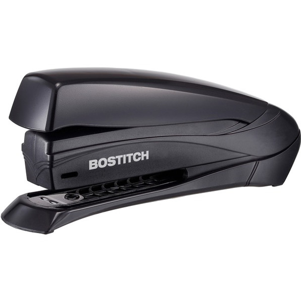 Bostitch Inspire 20 Spring-Powered Premium Desktop Stapler - 20 Sheets Capacity - 210 Staple Capacity - Full Strip - 1/4" Staple Size - 1 Each - Black