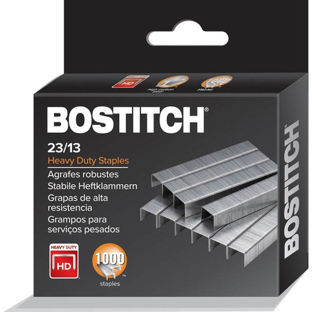 Bostitch Heavy-Duty Staples - 100 Per Strip - Heavy Duty - 1/2" Leg - 1/2" Crown - Holds 100 Sheet(s) - for Paper - Heavy Duty - Silver - 0.6" Height x 2.7" Width3.2" Length - 1000 / Box