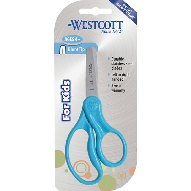 Westcott Blunt Tip 5" Kids Scissors - 5" Overall Length - Stainless Steel - Blunted Tip - Assorted - 30 / Pack