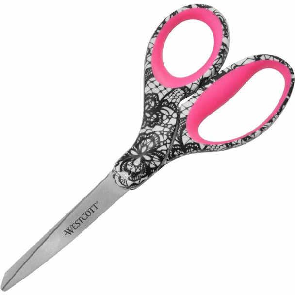 Westcott 8" Fashion Scissors - 8" Overall Length - Left/Right - Stainless Steel - Multi - 1 Each