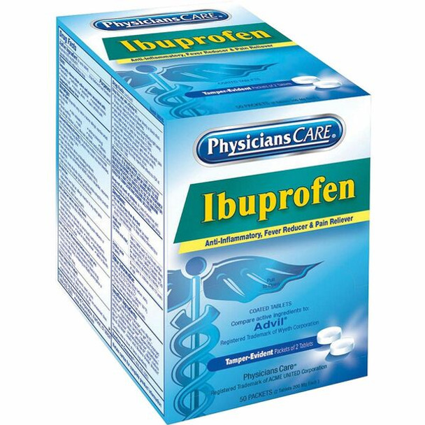 PhysiciansCare Ibuprofen Tablets - For Headache, Muscular Pain, Toothache, Arthritis, Backache, Menstrual Cramp - 50 / Box