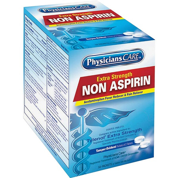 PhysiciansCare St. Vincent Acetaminophen Single Packets - For Fever, Pain - 50 / Box