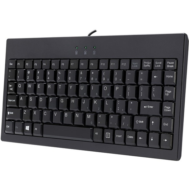 Adesso EasyTouch AKB-110B Mini Keyboard - PS/2, USB - 87 Keys - Black