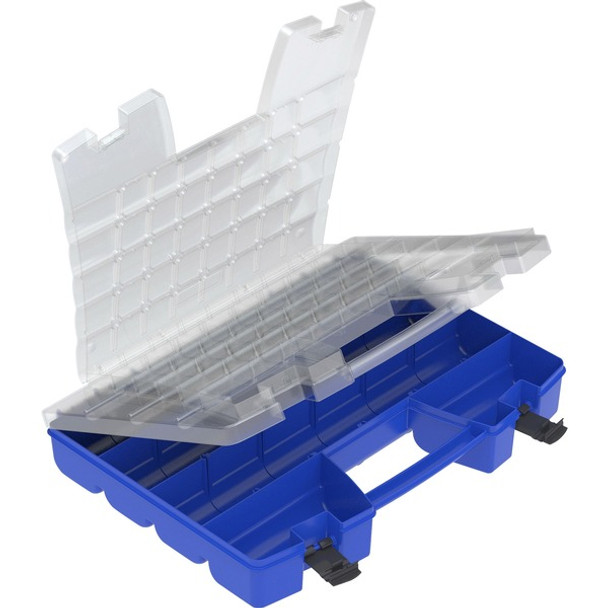 Akro-Mils Portable Organizer - External Dimensions: 13.4" Width x 18.3" Depth x 3.6" Height - Latching Closure - Blue, Clear, Black - For Multipurpose - 1 Each