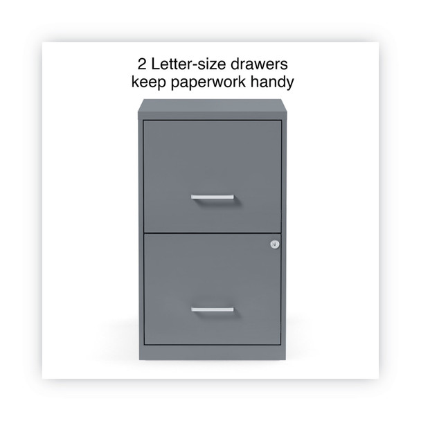 Soho Vertical File Cabinet, 2 Drawers: File/File, Letter, Charcoal, 14" x 18" x 24.1"