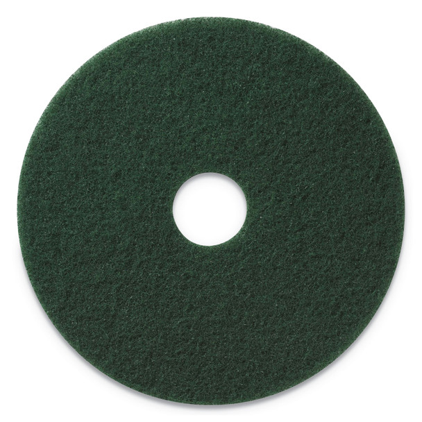 Scrubbing Pads, 17" Diameter, Green, 5/Carton