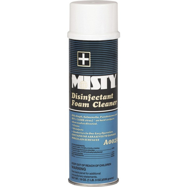 Amrep Disinfectant Foam Cleaner - Concentrate - 19 fl oz (0.6 quart) - Clean Scent - 12 / Carton