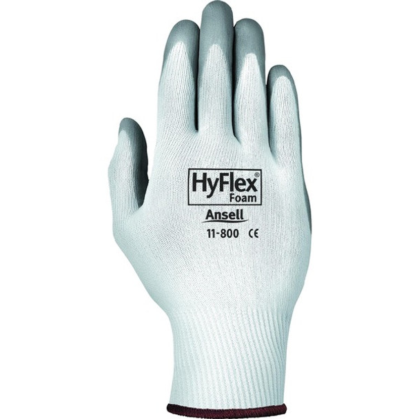 HyFlex Health Hyflex Gloves - X-Large Size - Gray, White - Abrasion Resistant - For Healthcare Working - 2 / Pair