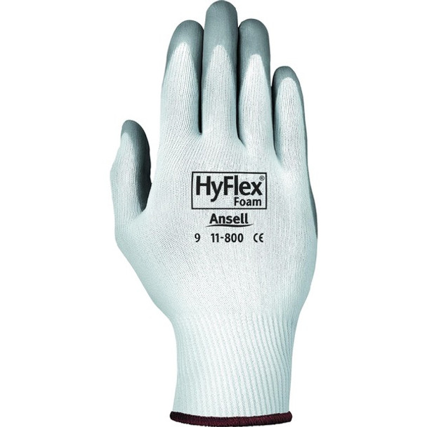 HyFlex Health Hyflex Gloves - Large Size - Gray, White - Abrasion Resistant - For Healthcare Working - 2 / Pair