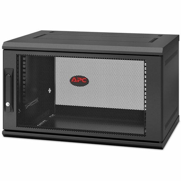 APC by Schneider Electric NetShelter WX 6U Single Hinged Wall-mount Enclosure 400mm Deep - For Networking, Airflow System - 6U Rack Height x 19" Rack Width x 12.95" Rack Depth - Wall Mountable - Black - 200.42 lb Static/Stationary Weight Capacity