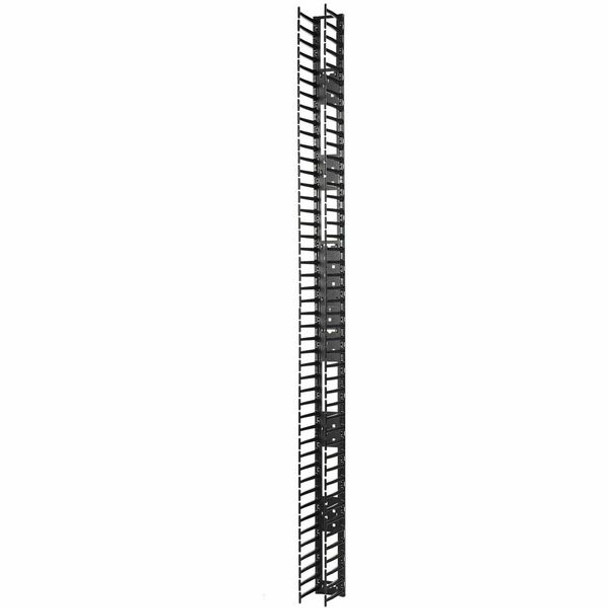 APC by Schneider Electric Vertical Cable Manager for NetShelter SX 750mm Wide 48U (Qty 2) - Cable Pass-through - Black - 1 - 48U Rack Height - TAA Compliant