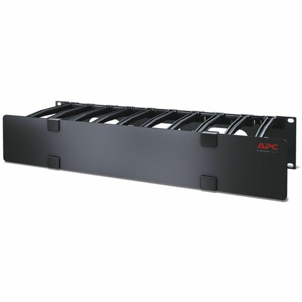 APC by Schneider Electric Horizontal Cable Manager - Cable Manager - Black - 1U Rack Height - TAA Compliant