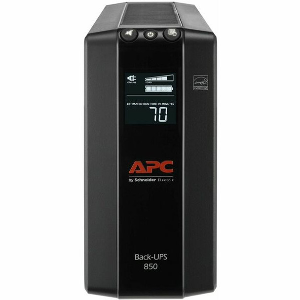 APC by Schneider Electric Back UPS Pro BX850M, Compact Tower, 850VA, AVR, LCD, 120V - Tower - 12 Hour Recharge - 2 Minute Stand-by - 120 V Input - 120 V AC Output - Stepped Approximated Sine Wave - 8 x NEMA 5-15R - 8 x Battery/Surge Outlet