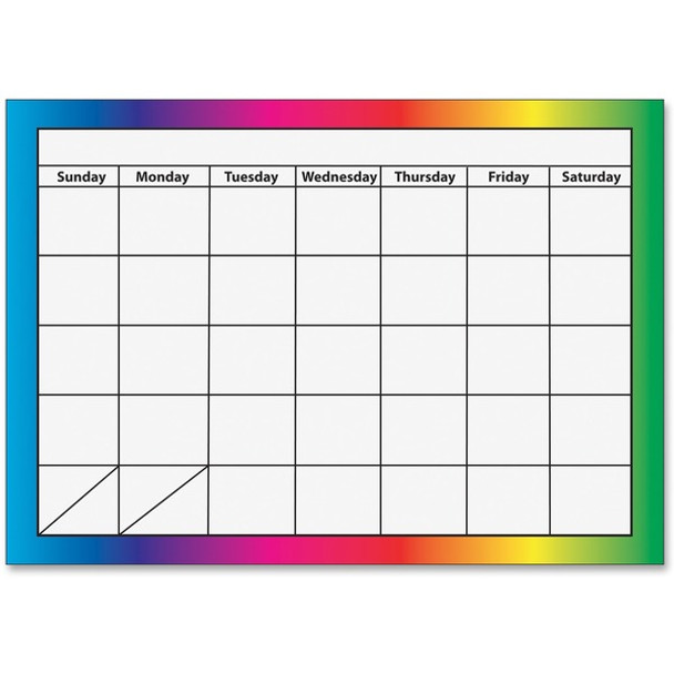 Ashley 1-month Dry Erase Magnetic Calendar - Academic - Monthly - 8 1/2" x 11" Sheet Size - Multicolor - Write on/Wipe off, Dry Erase Surface, Magnetic - 1 Each