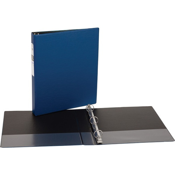 Avery&reg; Economy Binder - 1" Binder Capacity - Letter - 8 1/2" x 11" Sheet Size - 175 Sheet Capacity - 3 x Round Ring Fastener(s) - 2 Internal Pocket(s) - Vinyl - Royal Blue - Recycled - Non Locking Mechanism - 1 Each