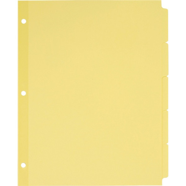 Avery&reg; Plain Tab Write-On Dividers - 5 x Divider(s) - Write-on Tab(s) - 5 Tab(s)/Set - 8.5" Divider Width x 11" Divider Length - Letter - Paper Divider - Buff Tab(s) - Recycled - Reinforced, Non-laminated - 36 / Box