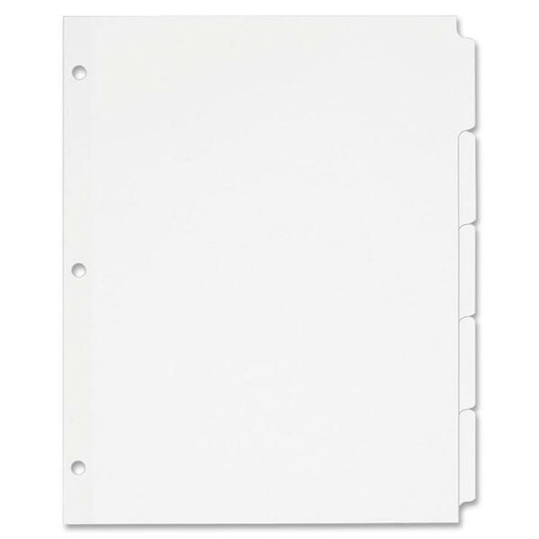 Avery&reg; Plain Tab Write-On Dividers - 5 x Divider(s) - 5 Tab(s)/Set - 8.5" Divider Width x 11" Divider Length - Letter - 3 Hole Punched - White Tab(s) - Recycled - Reinforced, Non-laminated - 36 / Box