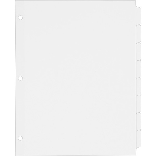Avery&reg; Plain Tab Write-On Dividers - 8 x Divider(s) - 8 Tab(s)/Set - 8.5" Divider Width x 11" Divider Length - Letter - 3 Hole Punched - White Tab(s) - Recycled - Reinforced, Non-laminated - 24 / Box