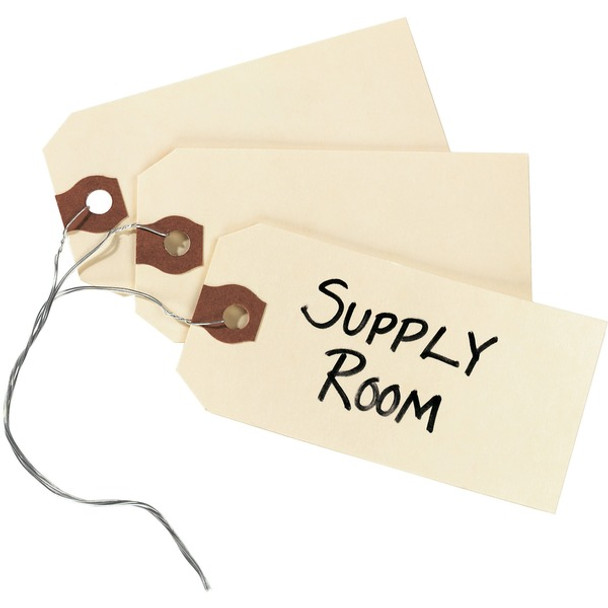 Avery&reg; Shipping Tags - #26 - 3.75" Length x 1.87" Width - Rectangular - Wire Fastener - 1000 / Box - Card Stock - Manila