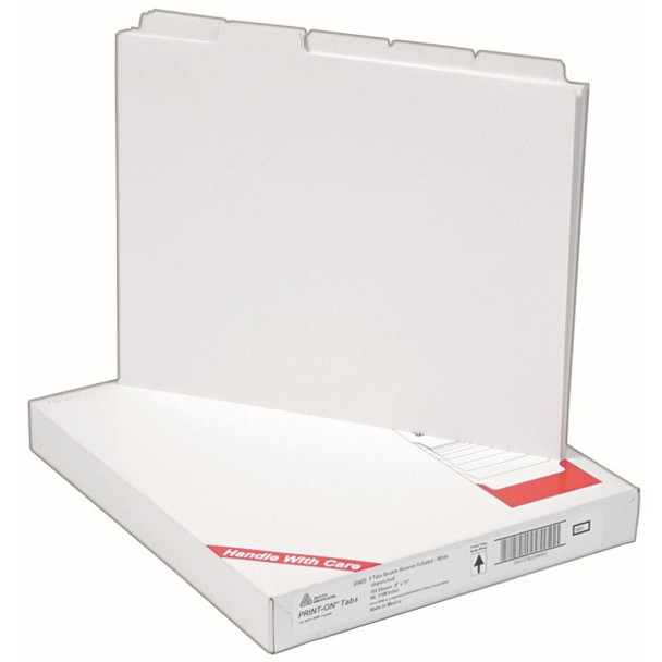 Avery&reg; High-Speed Copier Print-On Tabs - 150 x Divider(s) - Print-on Tab(s) - 5 - 5 Tab(s)/Set - 8.5" Divider Width x 11" Divider Length - White Paper Divider - White Paper Tab(s) - Recycled - 150 / Box