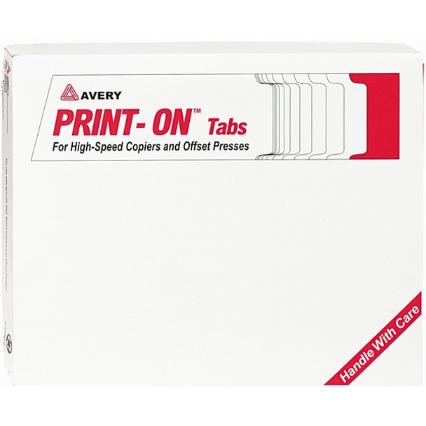 Avery&reg; 3-Hole Punched Copier Tabs - 150 x Divider(s) - 5 Print-on Tab(s) - 5 - 5 Tab(s)/Set - 8.5" Divider Width x 11" Divider Length - 3 Hole Punched - White Paper Divider - White Paper Tab(s) - Recycled - 150 / Box