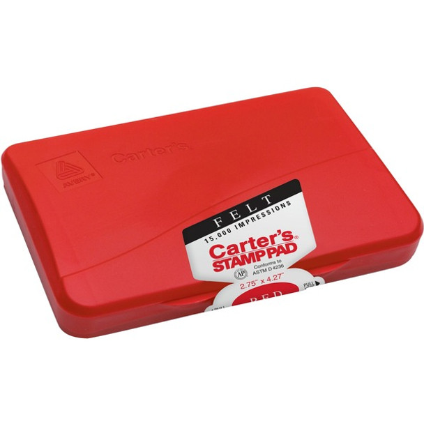 Carter's&trade; Reinkable Felt Stamp Pads - 1 Each - 4.3" Width x 2.8" Length - Felt Pad - Red Ink - Red