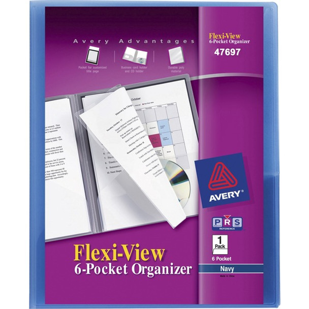 Avery&reg; 47697 Letter Organizer Folder - Letter - 8.5" x 11" - 150 Sheet - 24 / Carton - Light Blue, Light Gray