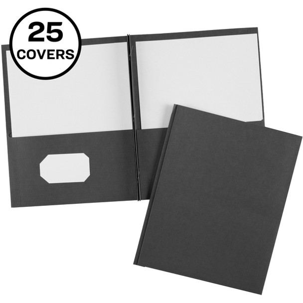 Avery&reg; Letter Report Cover - 8 1/2" x 11" - 70 Sheet Capacity - 3 x Prong Fastener(s) - 1/2" Fastener Capacity for Folder - 2 Internal Pocket(s) - Black - 25 / Box