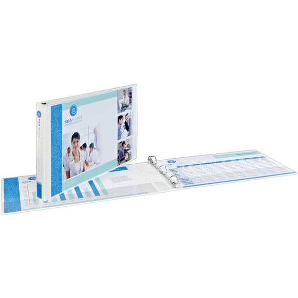 Avery&reg; View Binder - 1 1/2" Binder Capacity - Tabloid - 11" x 17" Sheet Size - 375 Sheet Capacity - Slant Ring Fastener(s) - 2 Pocket(s) - Polypropylene - Recycled - Pocket, Heavy Duty - 6 / Carton