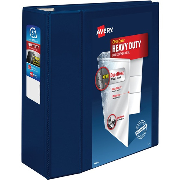 Avery&reg; Heavy-Duty View Navy Blue 5" Binder (79806) - Avery&reg; Heavy-Duty View 3 Ring Binder, 5" One Touch EZD&reg; Rings, 2.3/4.8" Spine, 1 Navy Blue Binder (79806)