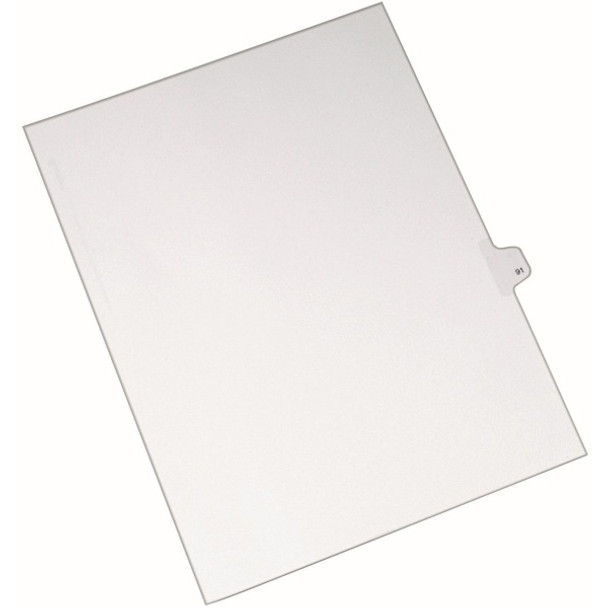 Avery&reg; Alllstate Style Individual Legal Dividers - 25 x Divider(s) - Side Tab(s) - 91 - 1 Tab(s)/Set - 8.5" Divider Width x 11" Divider Length - Letter - 8.50" Width x 11" Length - White Paper Divider - Recycled - 1