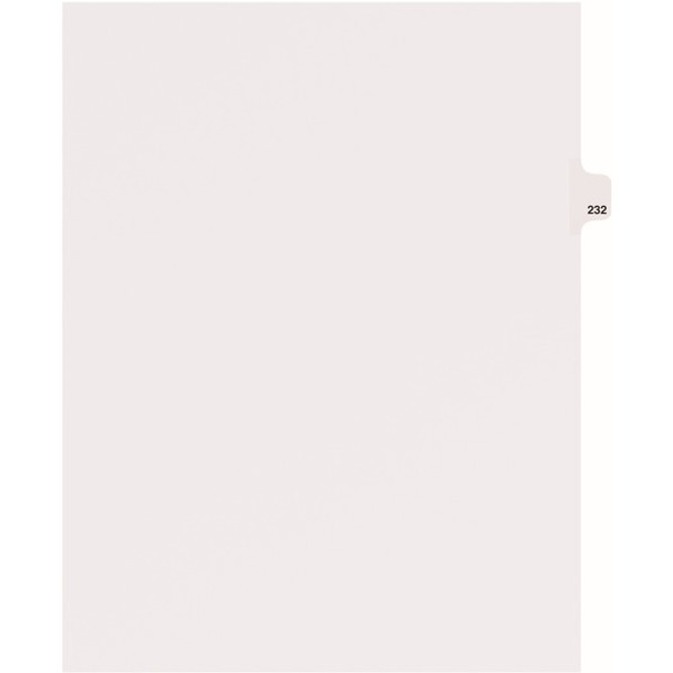 Avery&reg; Side Tab Individual Legal Dividers - 25 x Divider(s) - Side Tab(s) - 232 - 1 Tab(s)/Set - 8.5" Divider Width x 11" Divider Length - Letter - 8.50" Width x 11" Length - White Paper Divider - Recycled - 1