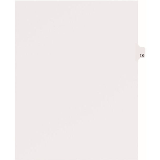 Avery&reg; Side Tab Individual Legal Dividers - 25 x Divider(s) - Side Tab(s) - 233 - 1 Tab(s)/Set - 8.5" Divider Width x 11" Divider Length - Letter - 8.50" Width x 11" Length - White Paper Divider - Recycled - 1