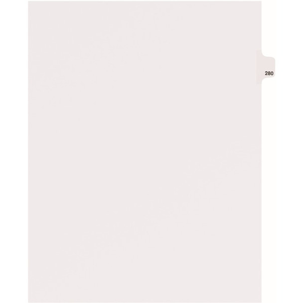 Avery&reg; Side Tab Individual Legal Dividers - 25 x Divider(s) - Side Tab(s) - 280 - 1 Tab(s)/Set - 8.5" Divider Width x 11" Divider Length - Letter - 8.50" Width x 11" Length - White Paper Divider - Recycled - 1