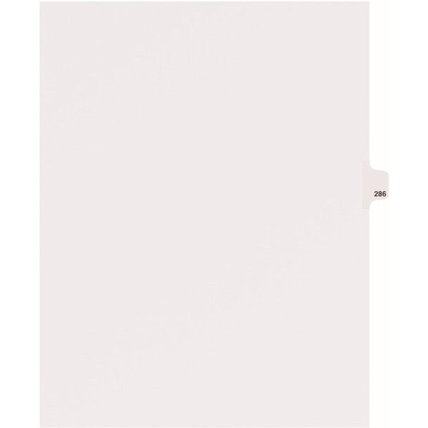 Avery&reg; Side Tab Individual Legal Dividers - 25 x Divider(s) - Side Tab(s) - 286 - 1 Tab(s)/Set - 8.5" Divider Width x 11" Divider Length - Letter - 8.50" Width x 11" Length - White Paper Divider - Recycled - 1